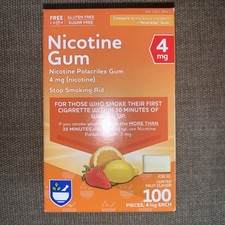 Rite Aid Nicotine Gum Sealed Coated Fruit 4mg 100 Pieces Sealed Exp: 4/2026