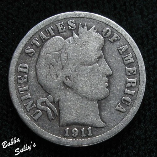 1911-S Barber Dime — photo from another recent sale