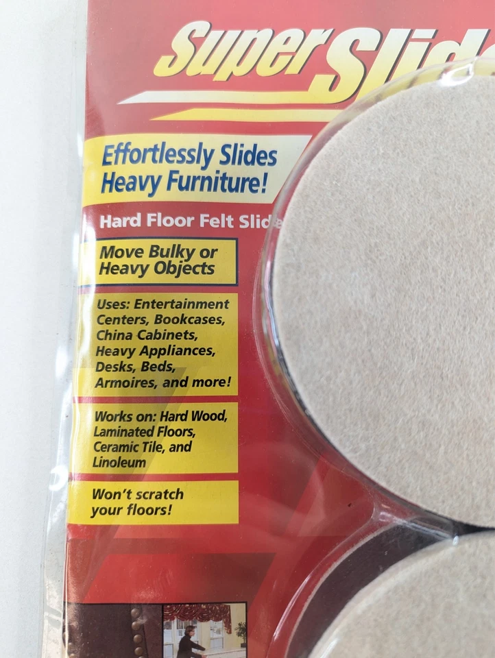 Mudanzas de muebles de fieltro SuperSliders 4713995K reutilizables para pisos de madera dura - NUEVO Foto 2 de 4