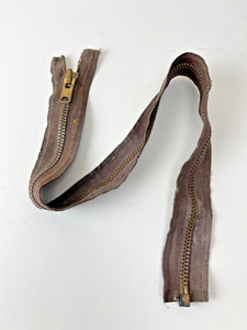 Vintage TALON #10 Brass Zipper 24" Brown Tape Heavy Duty USA Jacket Bag Utility