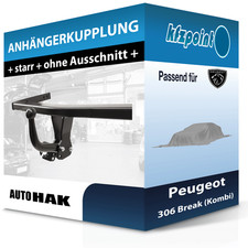 AUTO HAK Anhängekupplung starr passend für Peugeot 306 Break (Kombi) 97-00 neu