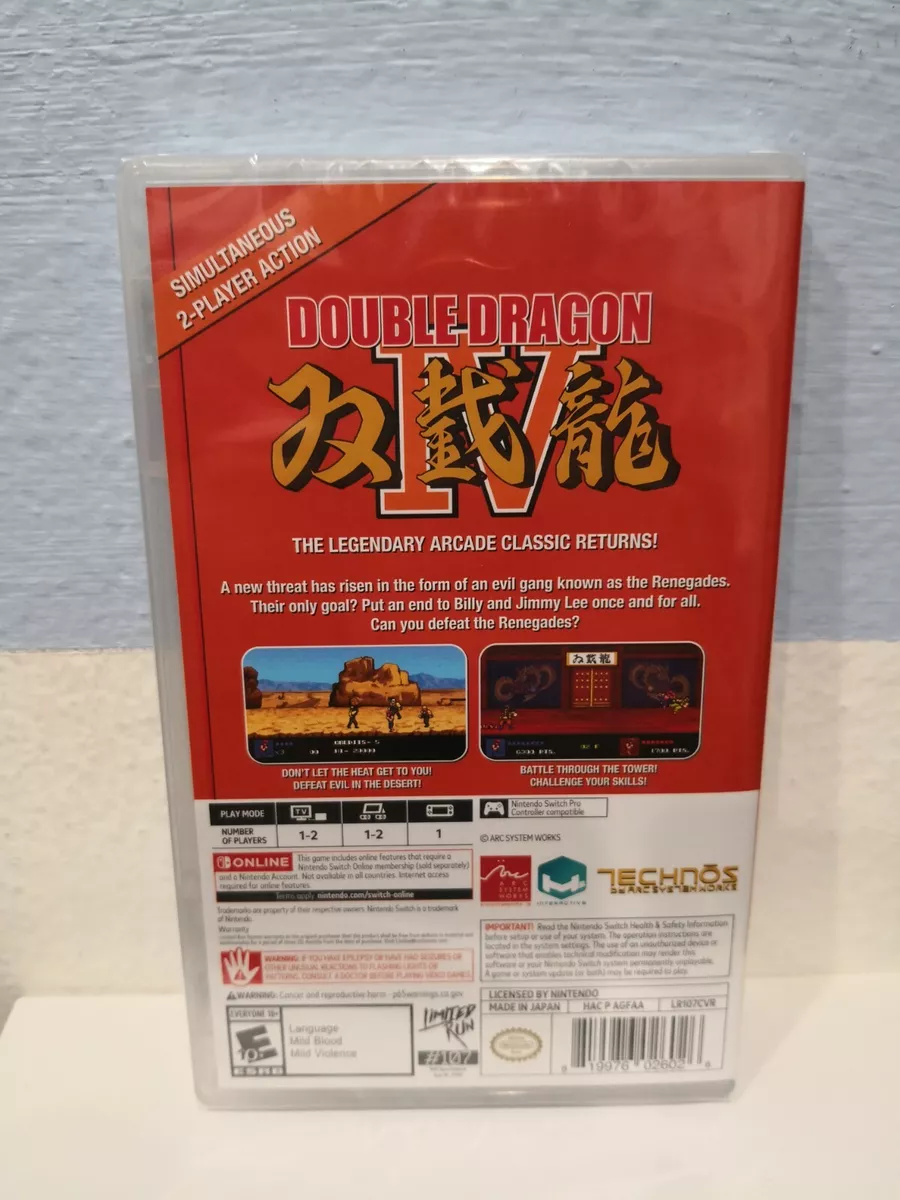 Brand New Double Dragon IV 4: Nintendo Switch (Limited Run)