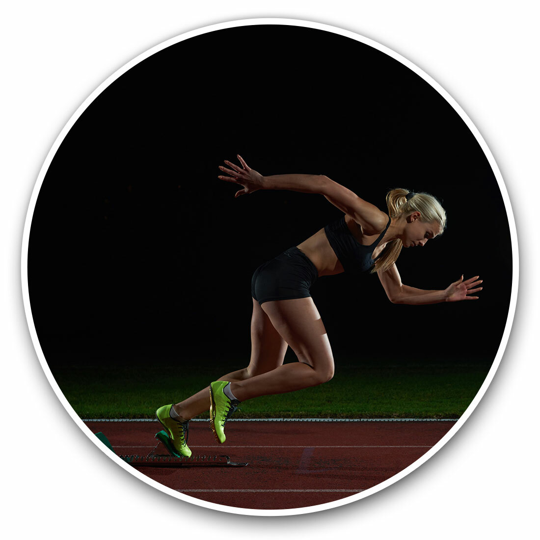 2 x Vinyl Stickers 30cm - Female Runner Athletics Sports Gym Cool Gift #21525