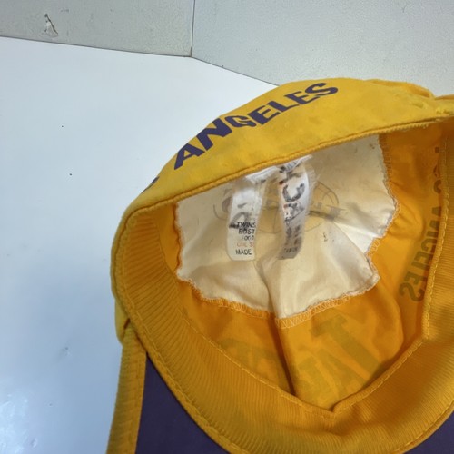 VINTAGE Los Angles Lakers Cloth Stretch HAT CAP Painters Style Made In Taiwan - Picture 9 of 9
