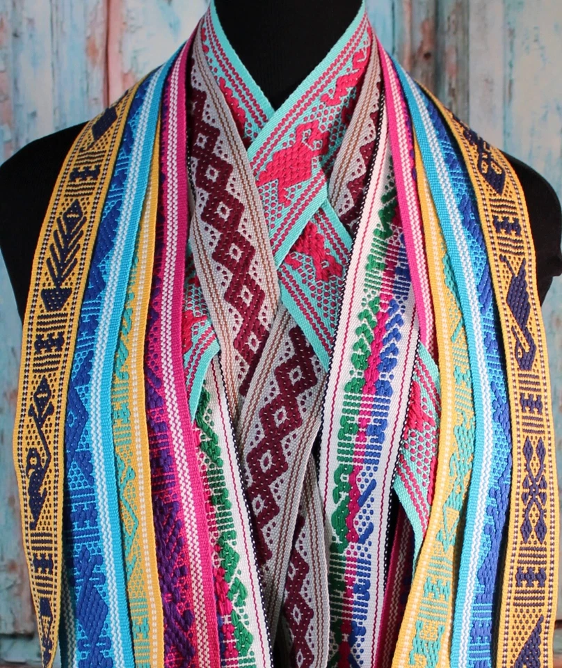 Mexican Handwoven Belts Jalieza Oaxaca Hippie Peasant Great for Kaftans Huipils - Image 4 of 4