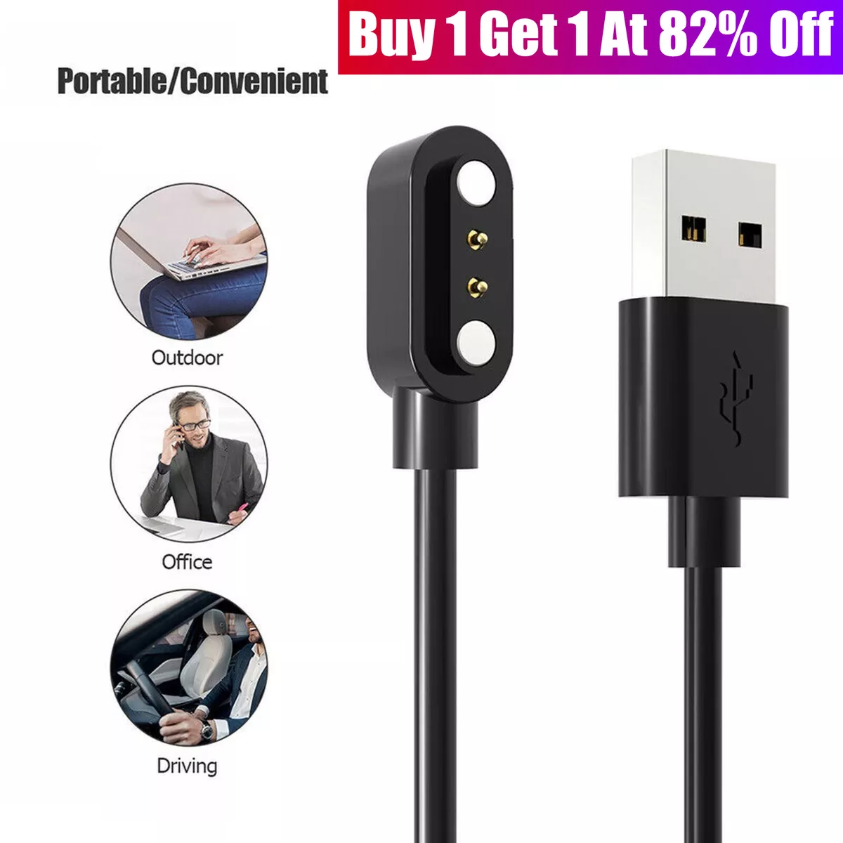 Two pin online magnetic charger