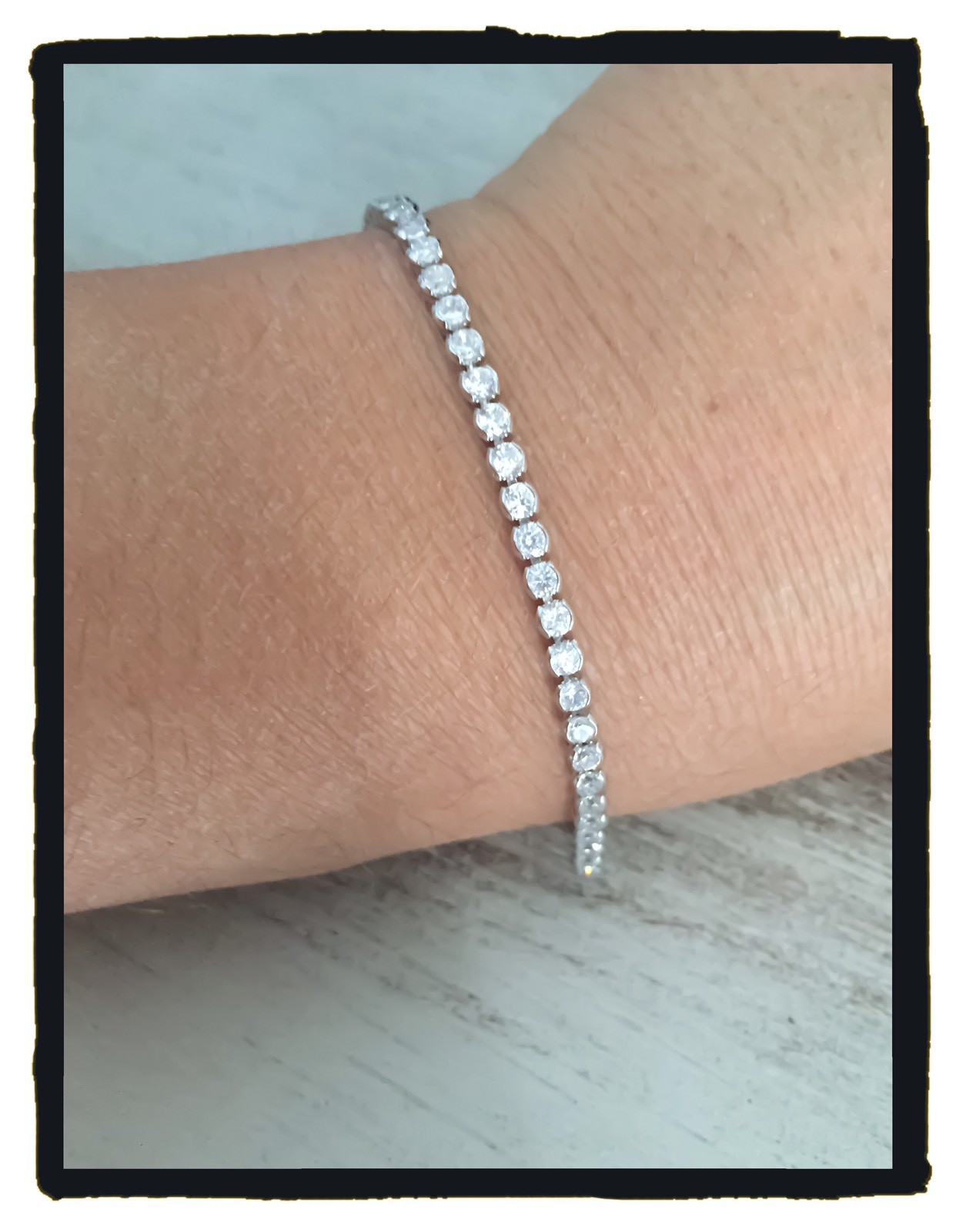 Bracelet fin argent et oxydes de zirconium cadeau anniversaire femme