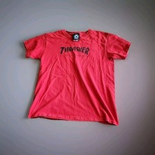 Thrasher Skateboard Magazine T-shirt Youth Size Medium Red GOOD Cotton
