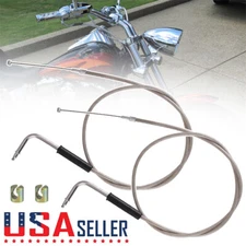 Stainless Steel Throttle and Idle Cable Set fit Harley Davidson 42" 56579-02A