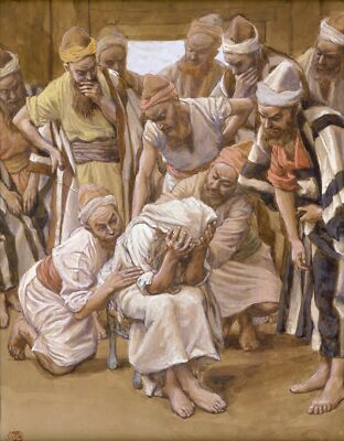 James Tissot Jacob Mourns His Son Joseph 1896-1902 17''x 22'' Archival Art Print