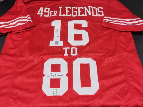 49ers Ledgends JoeMontana/JerryRice Camiseta Firmada Autografiada/Jugadores Talla XL Holo - Imagen 1 de 6