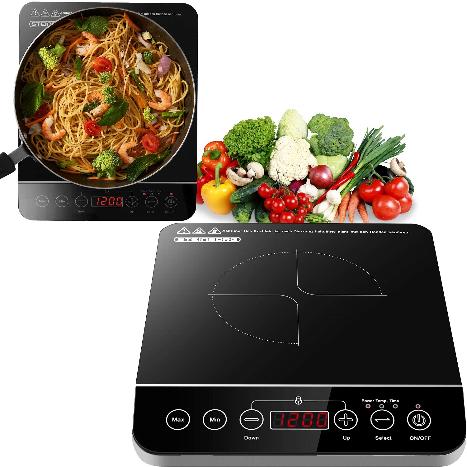 Induktionskochplatte 1 Platte Induktionskochfeld Herdplatte Induktionsherd