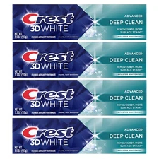 Crest 3D White Advanced Deep Clean Whitening Toothpaste  3.3 oz (Lot of 4)