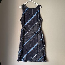 Vince Camuto sz XL Black Blue geo print sleeveless shift dress