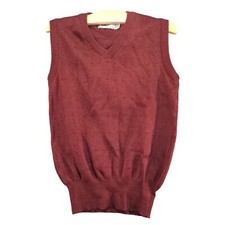 Just 4 Him Youth Boys Pullover Knit Sweater Vest Red Large 16/18 V-Neck