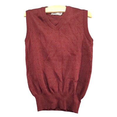 Just 4 Him Youth Boys Pullover Knit Sweater Vest Red Large 16/18 V-Neck