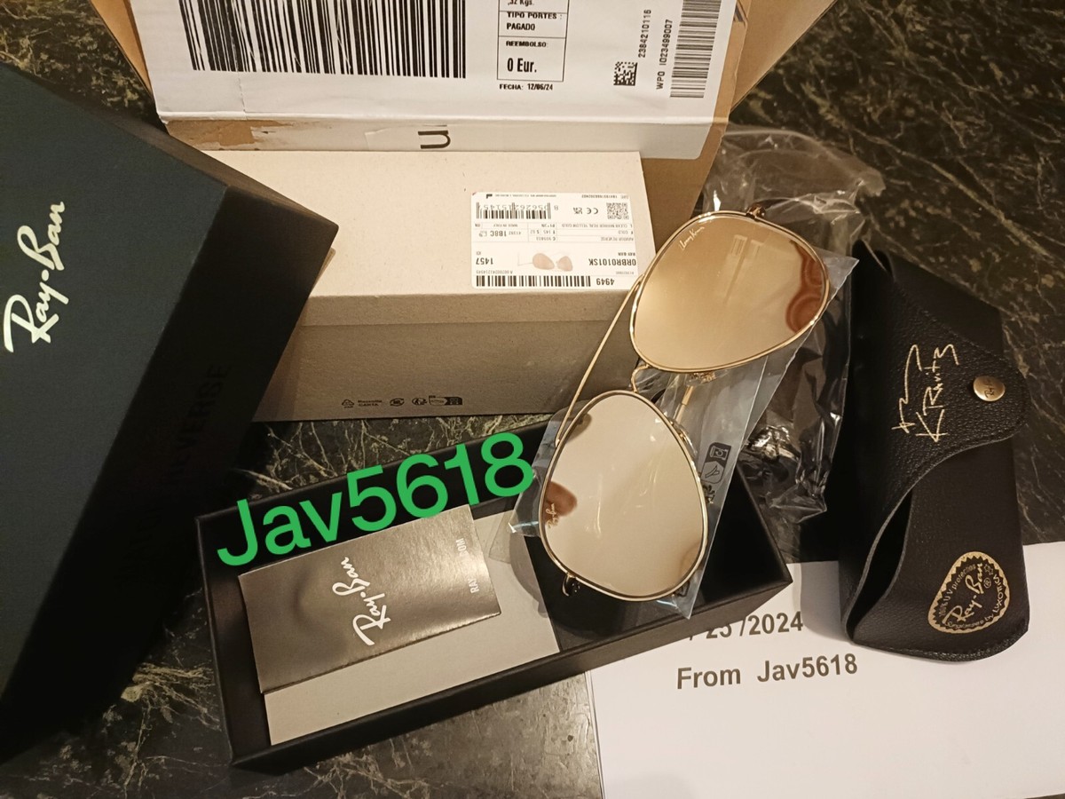 RAYBAN SUNGLASSES GOLD 18kt LENNY KRAVITZ LIMITED EDITION 1000