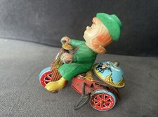 Rare Vintage MARX Wind Up Western Tricycle With Girl Rider