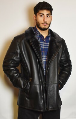 Tolle Herren echte Lammfelljacke Winterjacke Echtleder