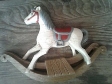 VINTAGE FARMHOUSE/WESTERN/NURSERY WALL DECOR,BURWOOD ROCKING HORSE PLAQUE