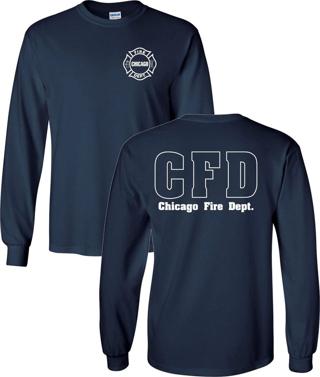Chicago Fire Department 2 Sided Long Sleeve T shirt As Seen On TV