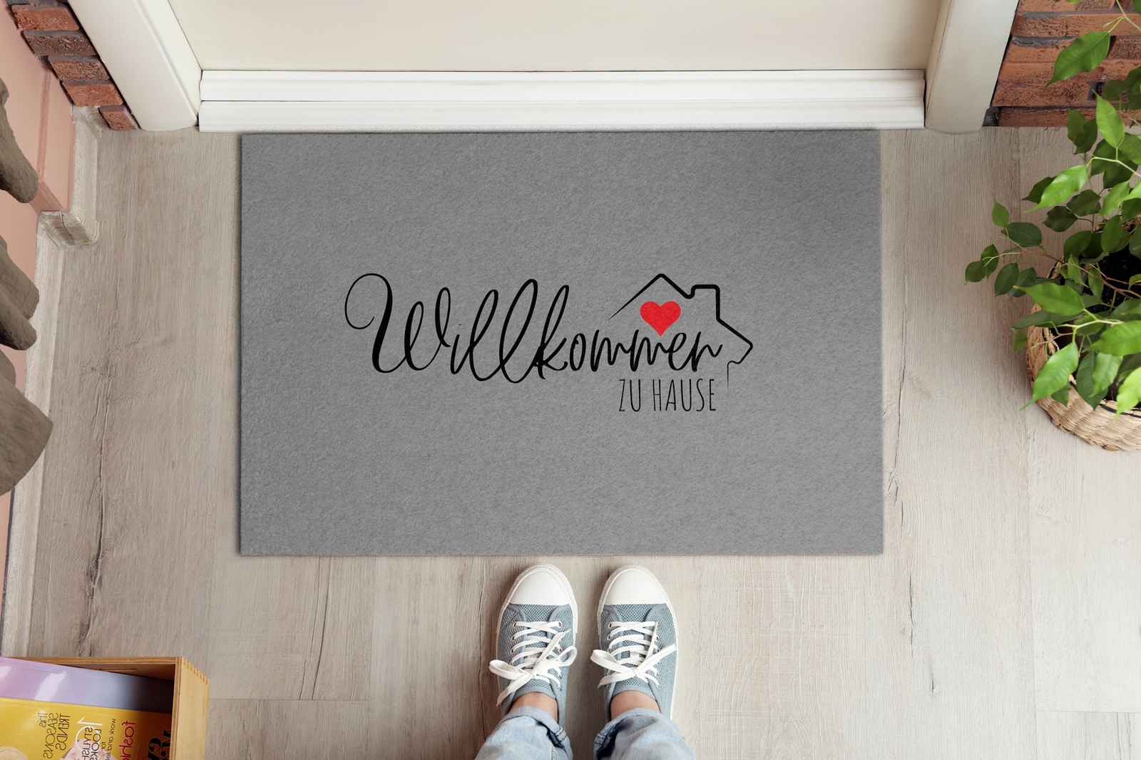 Schmutzfangmatte Anti-Rutsch Fußmatte Schutzmatte - Ein herzliches Willkommen in