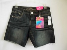 Juniors Denim shorts Size 5 No hem 5 pocket by Almost Famous NWT