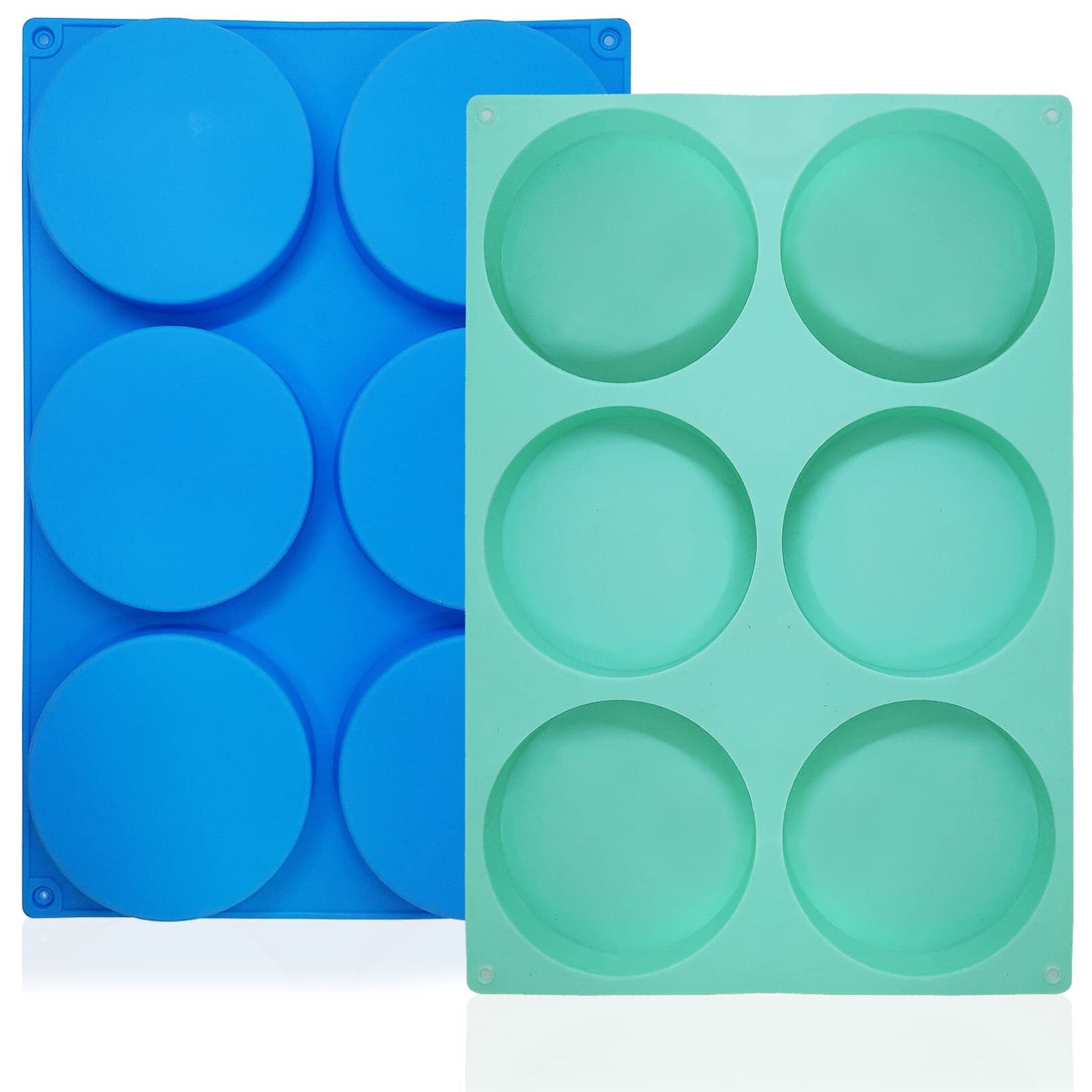 2 Pack 6-Cavity Resin Coaster Moulds, FineGood Round Coaster Mould for Resin ...