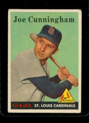Vintage BASEBALL Card TOPPS 1958 #168 JOE CUNNINGHAM St Louis Cardinals 1B - OF