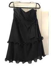 Strapless Boob Tube Bustier Prom Black Dress Size 12 Monsoon