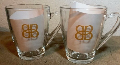 Juego de (2) tazas de café de vidrio de licor crema irlandesa Baileys con logotipo dorado - Imagen 2 de 7