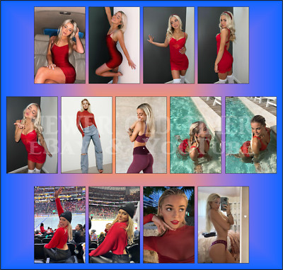  11 4''x6'' PICTURES  OLIVIA DUNNE GREEN BUNDLE! 11 EROTIC GLOSSY PHOTOS #ODGC1
