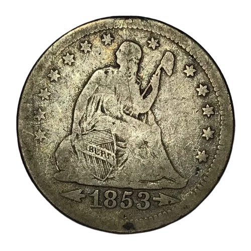 1853 25C Seated Liberty Quarter VG #