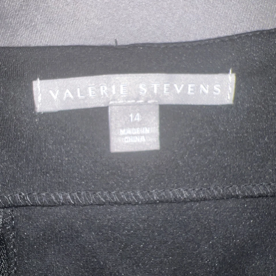 VALERIE STEVENS Size 14 Womens Stretchy Vinyl Black Skirt Faux Leather -65 - Image 3 of 4