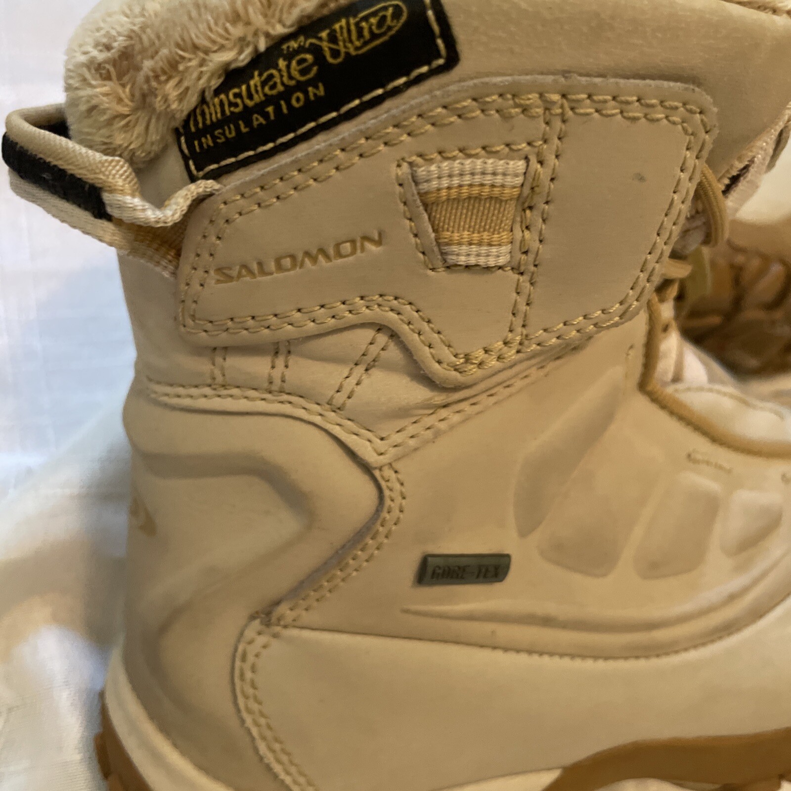 Stivali Salomon da donna taglia 5 1 2 Thinsulate Ultra GTX Gore Tex marroni