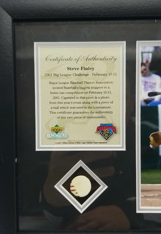 2000 Upper Deck STEVE FINLEY Big League Challenge 8x10 Framed Piece of Baseball - Image 3 of 4