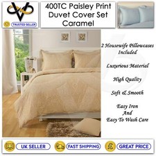 Luxury 400 TC Cotton Rich Paisley Printed Duvet Cover Bedding Set High Quality