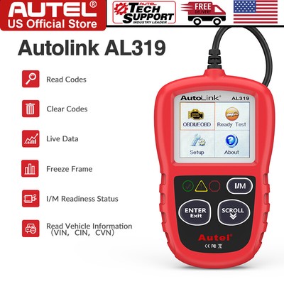 Autel Autolink AL319 OBD2 CAN OBDII Auto Car Code Reader Diagnostic ...