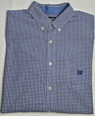 Mens Chaps Easy Care Long Sleeve Checked Button Up Shirt Size XL - NICE