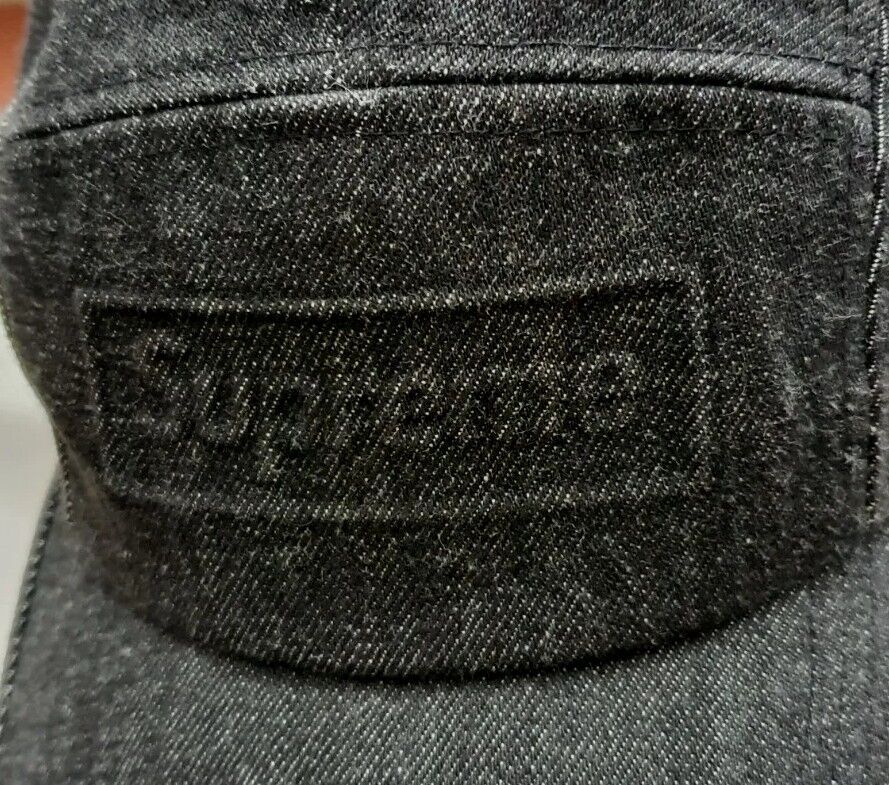 帽子 Supreme Embossed Denim Camp Cap Black SS20 Supreme Embossed Denim Camp Cap Hat black | eBay
