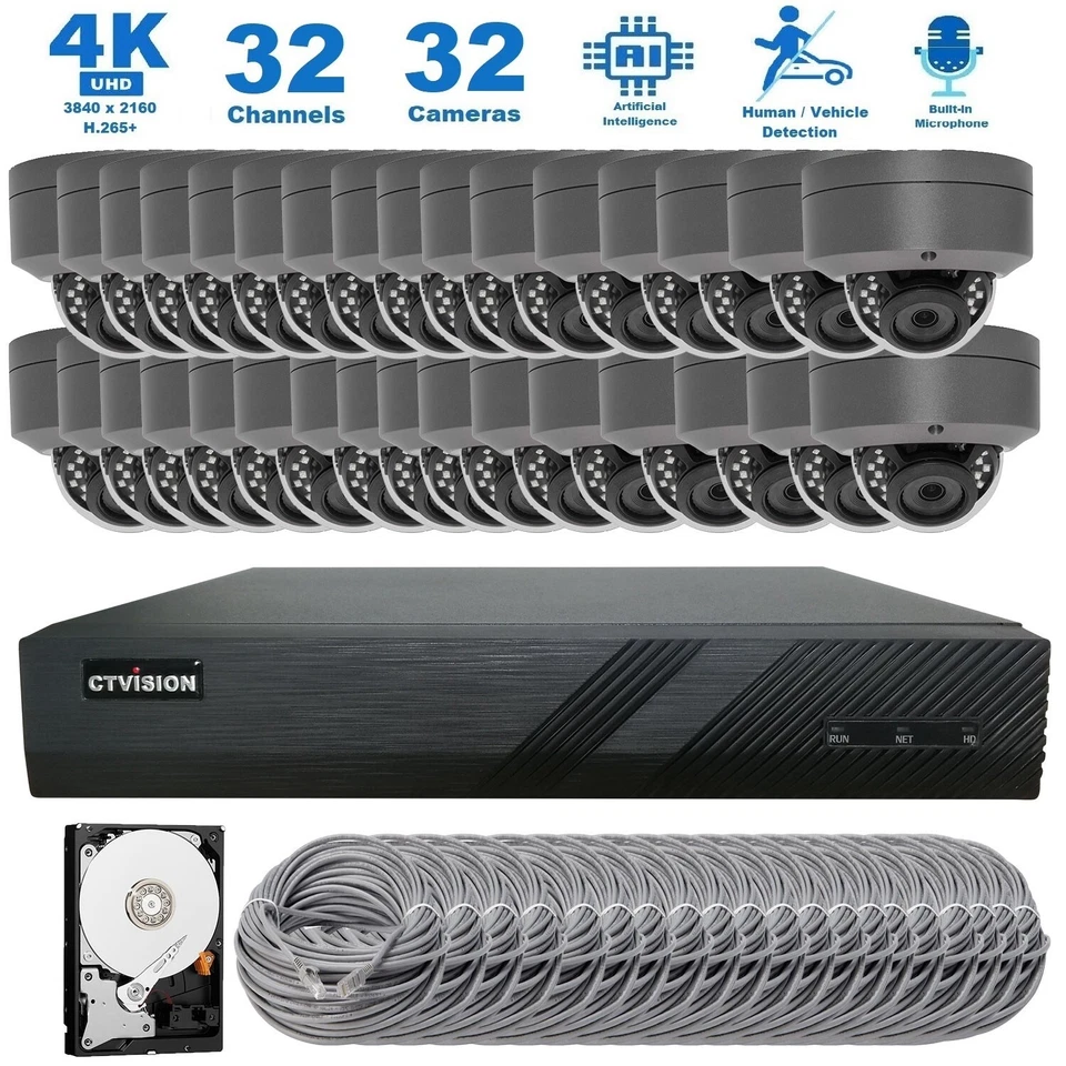 CTVISION 4K NVR 8MP Audio PoE IP Security CCTV Video Surveillance Camera System - Image 2 of 4
