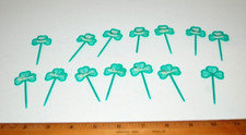 Vintage St. Patrick  s Day Clover Shamrock Cupcake Cake Topper Picks Decorations