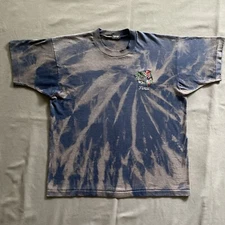 VTG 1990s Screen Stars T Shirt Mens XL Blue Acid Wash Dye Florida Theme 90s USA