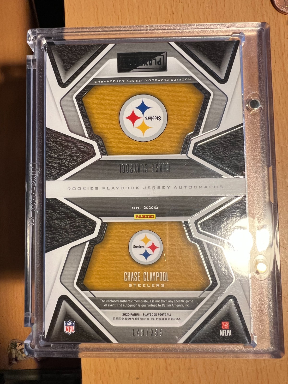 2020 Panini Playbook Rookie Patch ON CARD Auto Booklet #'d /299 Chase Claypool view 2