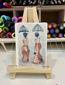 Aceo Original Limited Edition Print Witch Sisters 2.5 x 3.5 Melissa Stagi