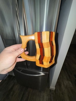 Don Lewis Designs Tri Canis Nox Handcrafted Segmented Wood Tankard Mug