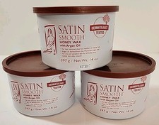 NEW 3X Satin Smooth Honey Wax With Argan Oil 14 oz Perfect for Sensitive Skin