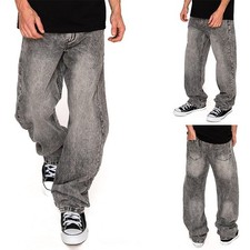Victorious Men's Casual Baggy Fit Stone Washed Comfortable Jeans DL1574