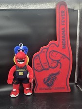 NWT Bleacher Creatures Indiana Fever Freddy 8" Mascot Plush & Foam Finger