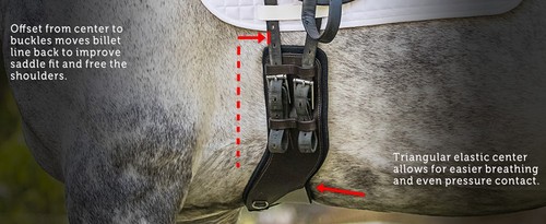 Total Saddle Fit Neoprene Lined StretchTec Shoulder Relief Dressage Girth - Picture 5 of 15